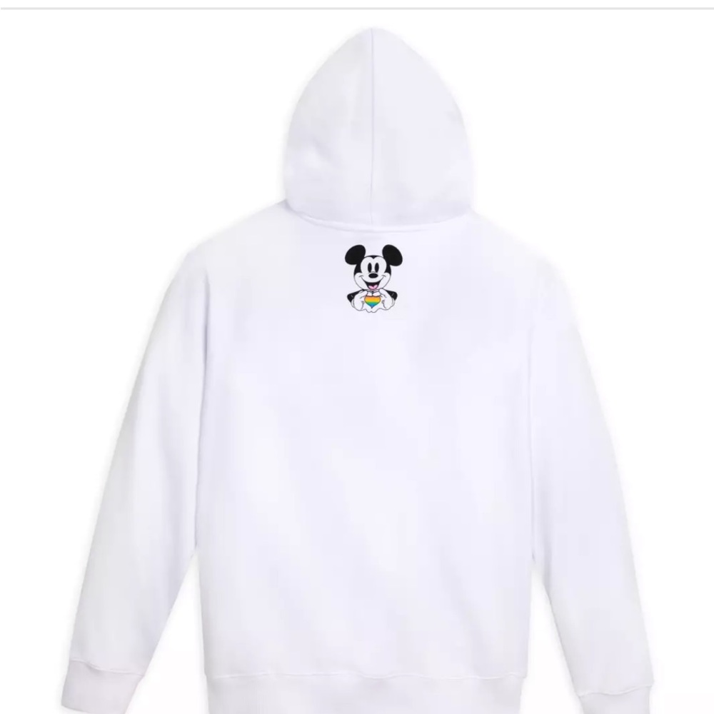 HP Disney Pride collection white hoodie women’s sz Medium rainbow with logo NWOT - Picture 2 of 9